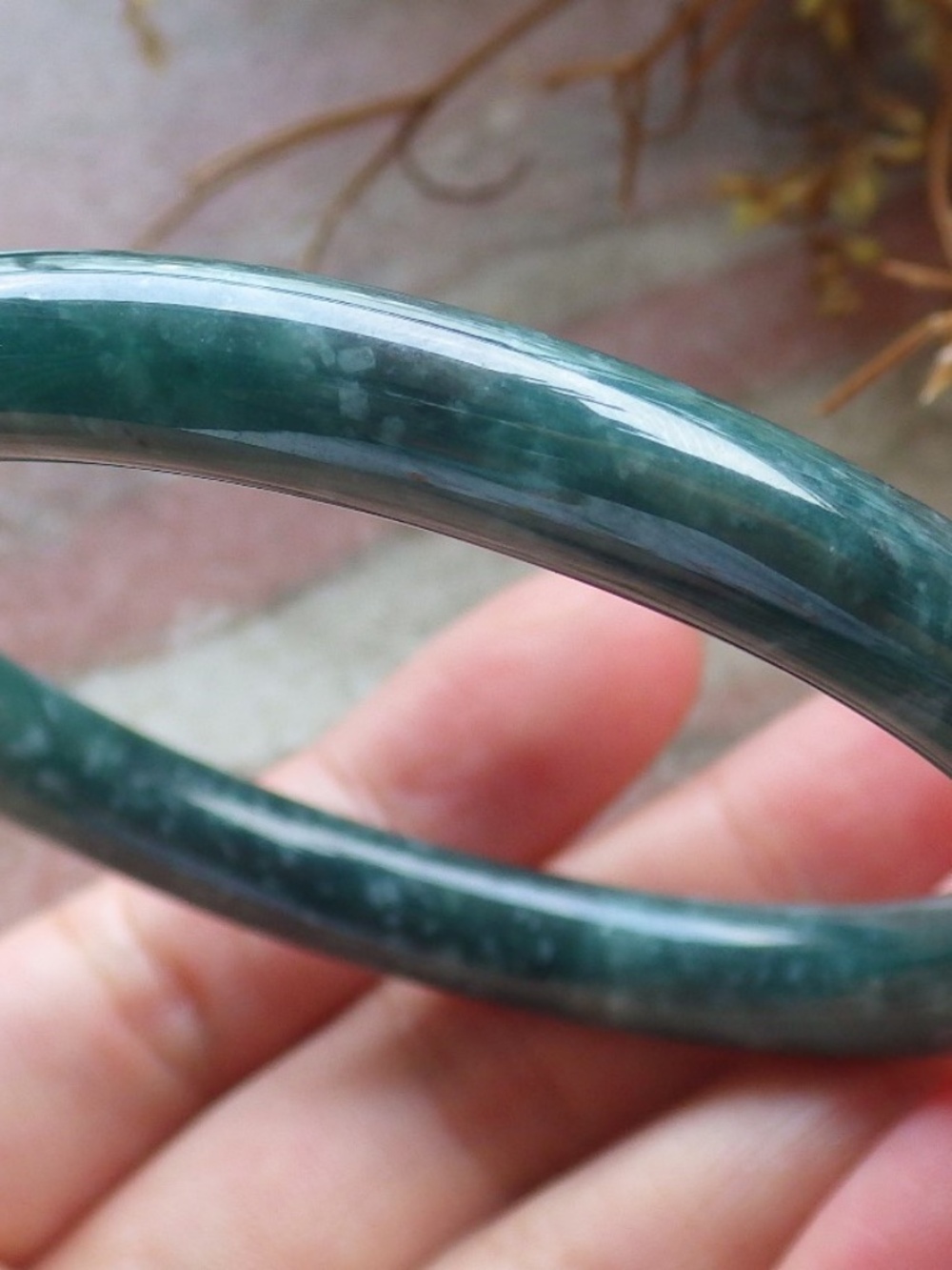 56mm Certified Hand Carved Natural Grade A JADE Jadeite Circle Bangle Bracelet